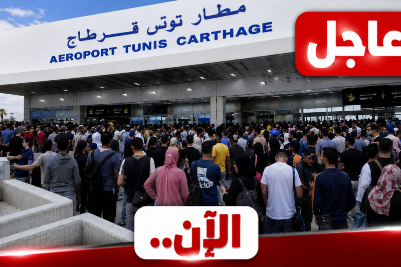 عاجل | حالة احتقان وفوضى في مطار تونس قرطاج (فيديو)